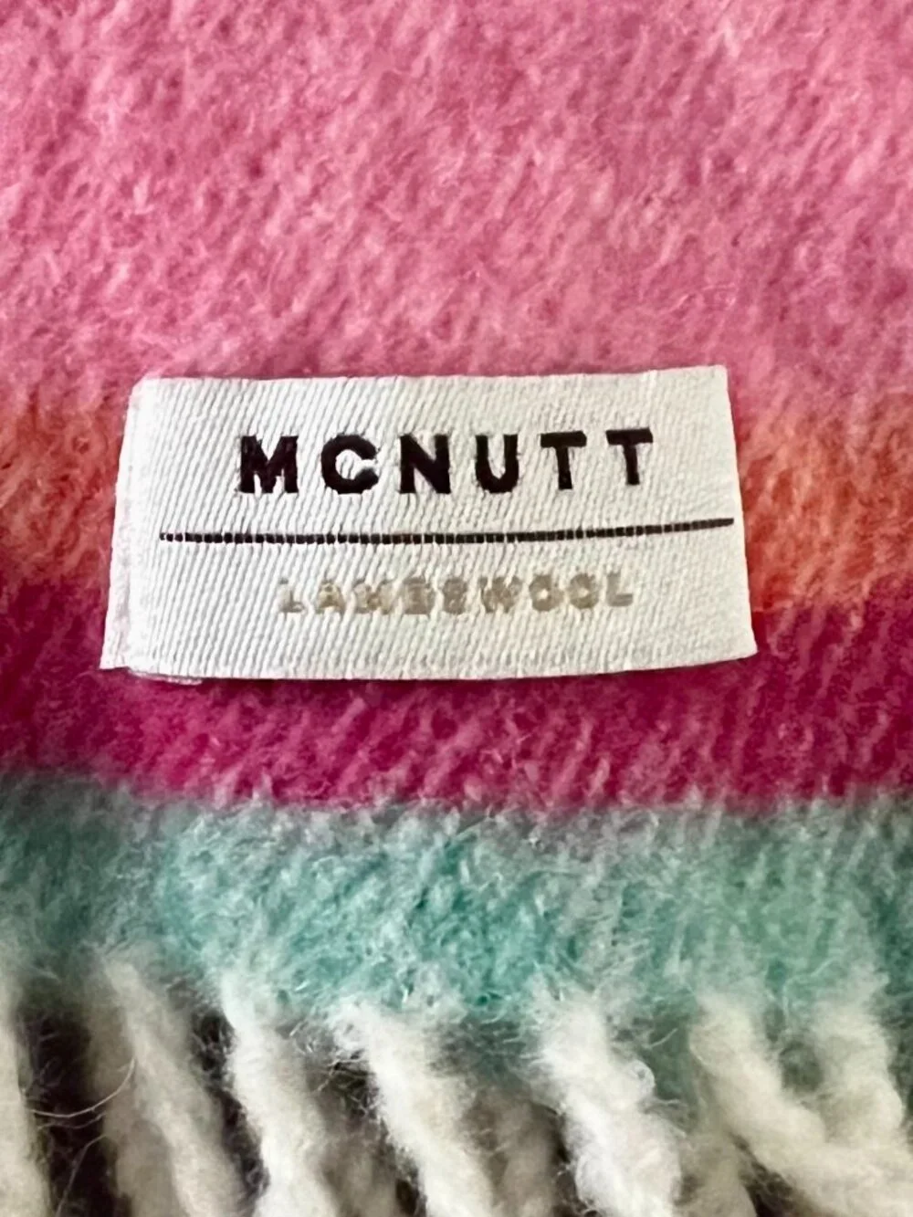 McNutt of Donegal 100% Lambswool Baby Blanket Pink Handmade in Ireland